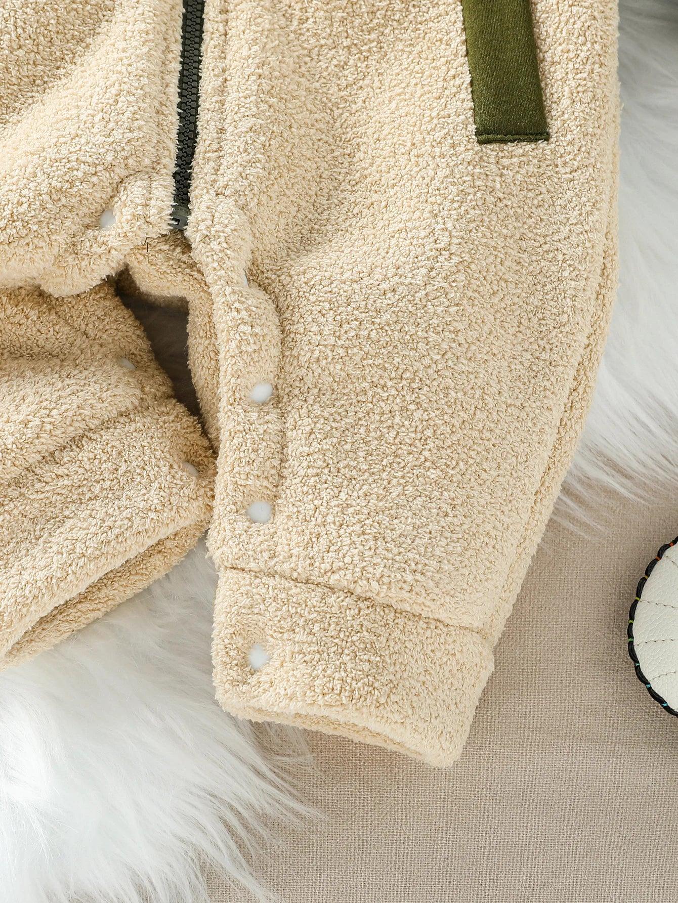 Baby Fleece Hooded Romper – Cozy Bear Warmth for Winter Days - LunaKit Baby