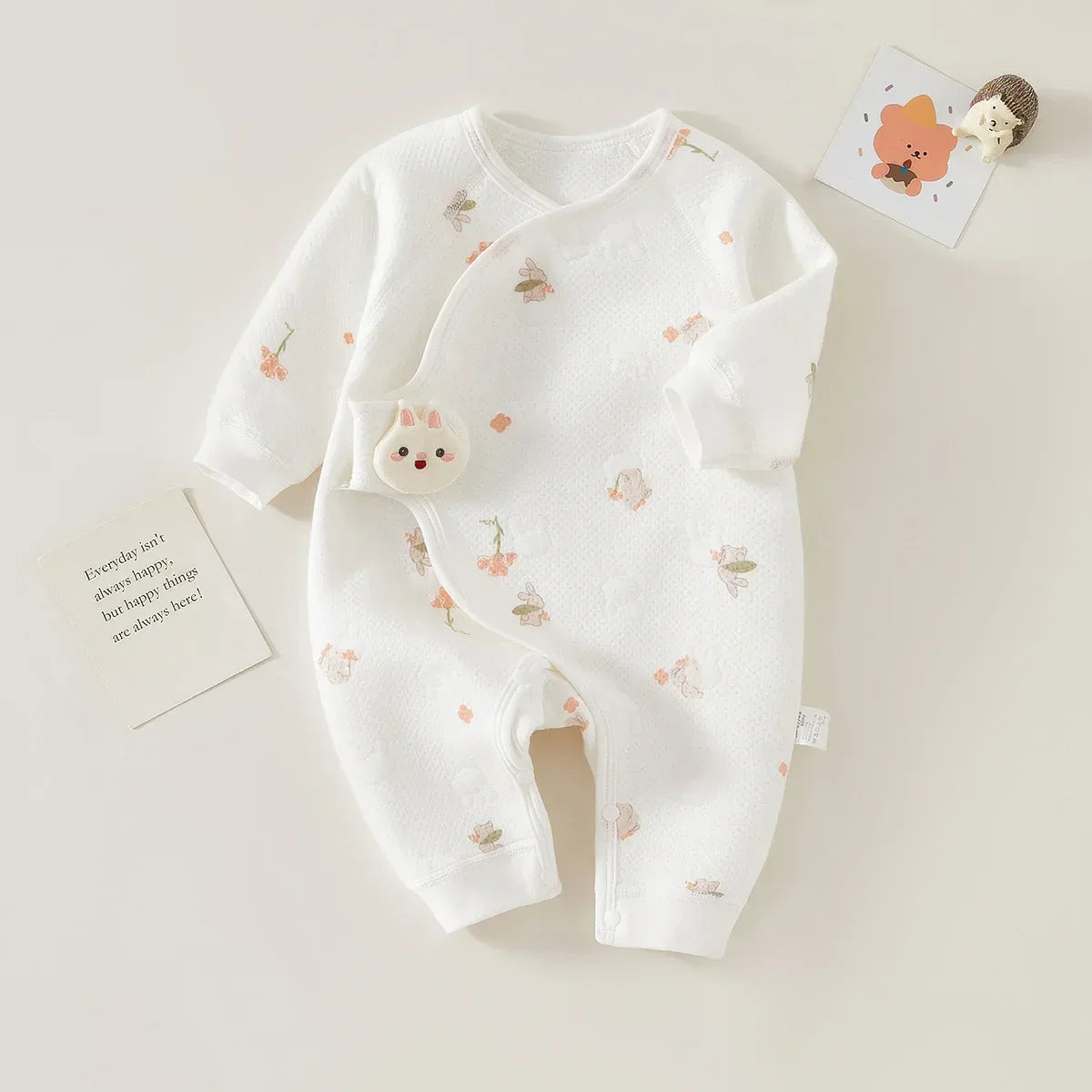 Newborn Premium Cotton Romper – Gentle Comfort for First Days - LunaKit Baby