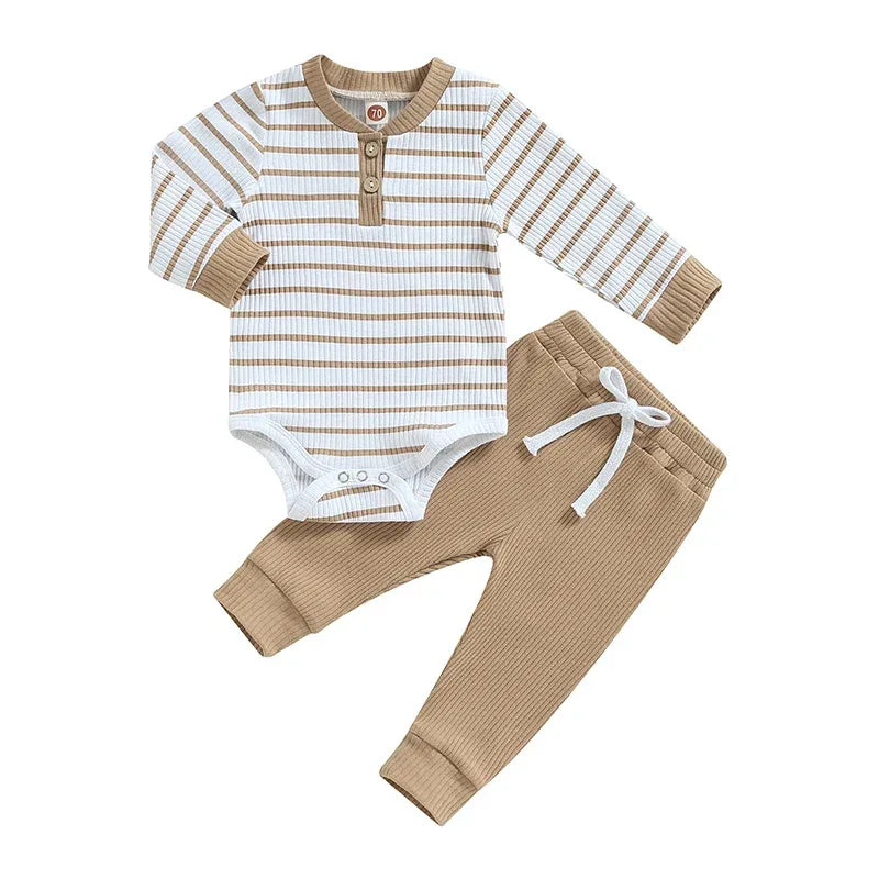 Baby Ribbed Knit Outfit Set – Soft Warmth for Cozy Little Days - LunaKit Baby