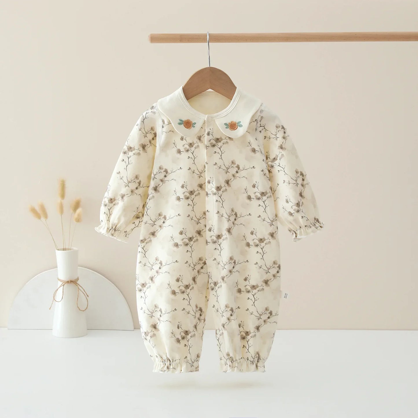 Baby Girl Cotton Velvet Jumpsuit – Soft Luxury for Sweet Moments - LunaKit Baby