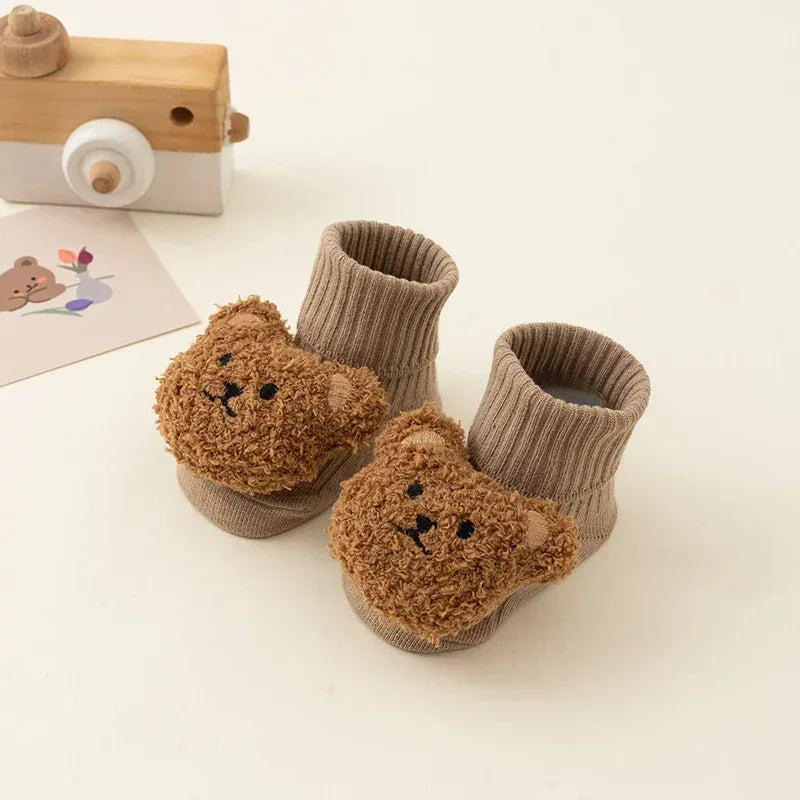 Baby Bear Anti-Slip Socks – Warm, Safe Steps for Little Feet - LunaKit Baby
