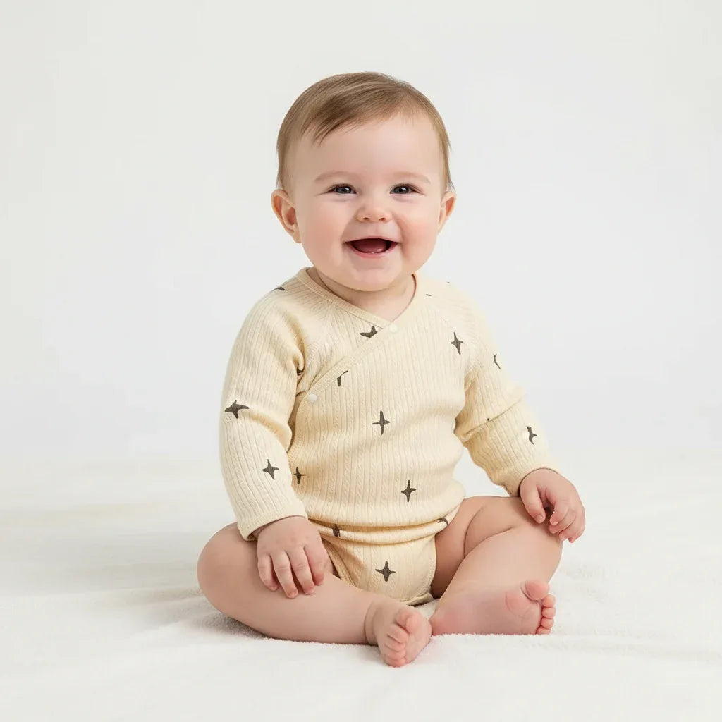 Baby Cotton Belly Guard Romper – Extra Warmth for Gentle Care - LunaKit Baby