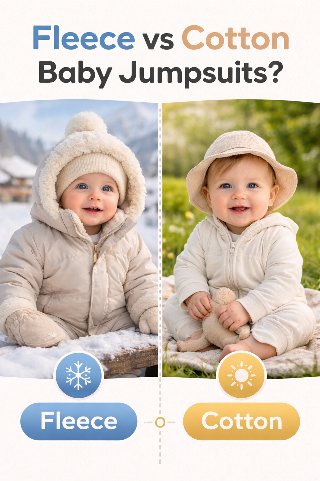Fleece vs Cotton Baby Jumpsuits: Which Is Better for Your Baby? - LunaKit Baby