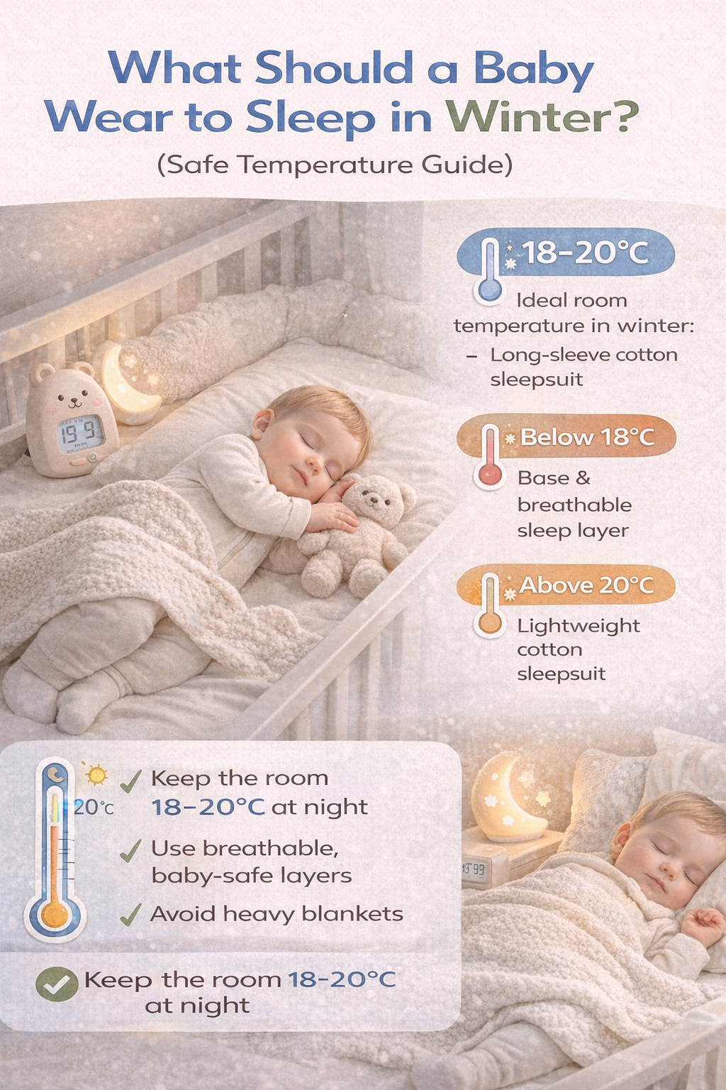 What Should a Baby Wear to Sleep in Winter? (Safe Temperature Guide) - LunaKit Baby
