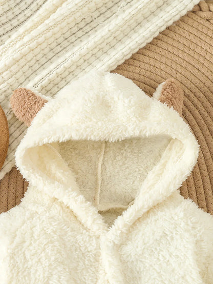 Baby Animal Fleece Romper – Cozy Cuddles for Playful Little Days - LunaKit Baby