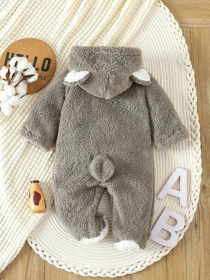 Baby Animal Fleece Romper – Cozy Cuddles for Playful Little Days - LunaKit Baby