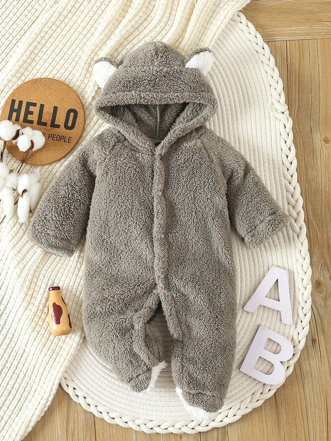 Baby Animal Fleece Romper – Cozy Cuddles for Playful Little Days - LunaKit Baby
