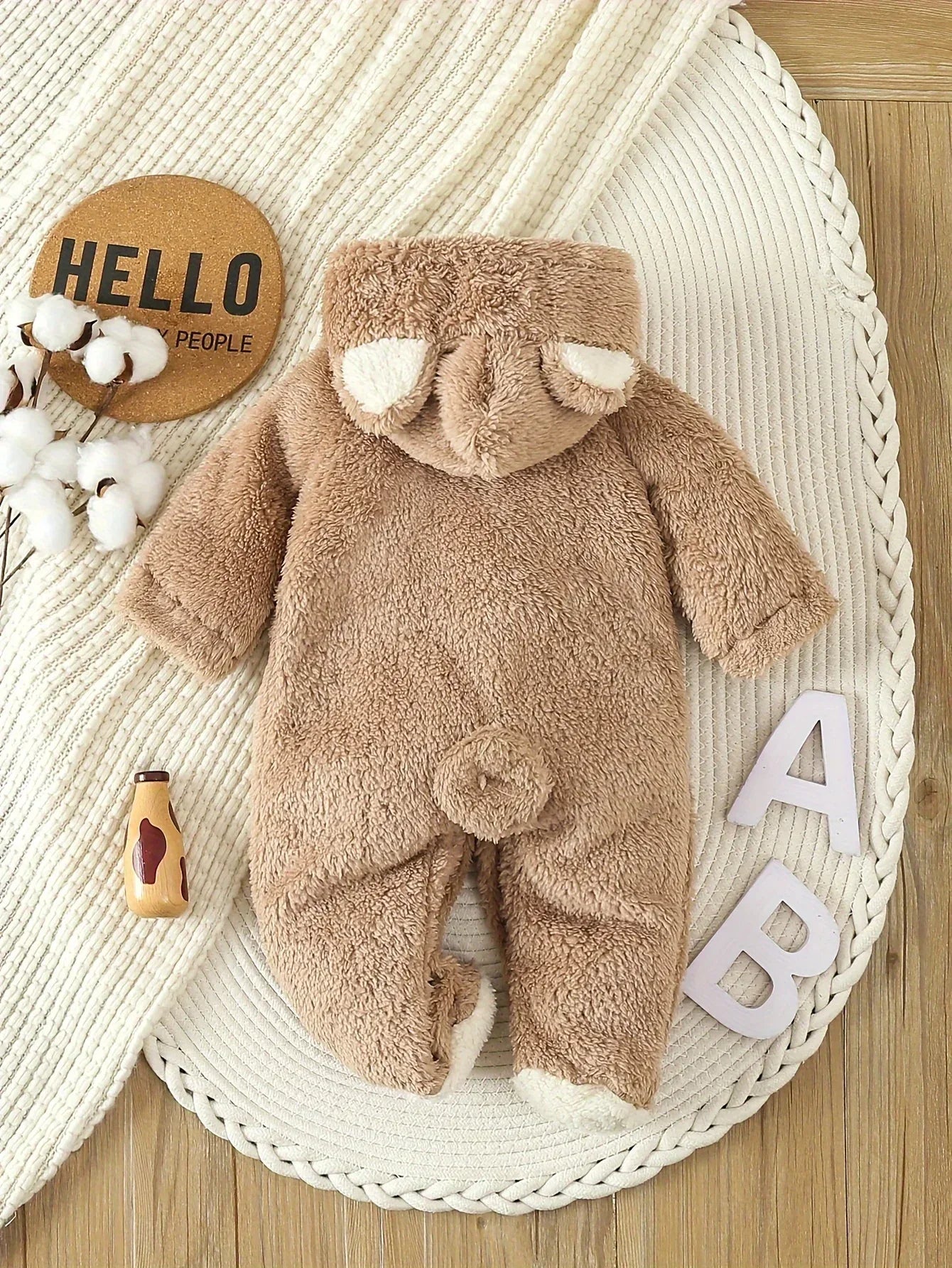 Baby Animal Fleece Romper – Cozy Cuddles for Playful Little Days - LunaKit Baby