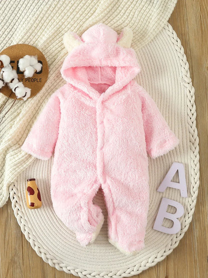 Baby Animal Fleece Romper – Cozy Cuddles for Playful Little Days - LunaKit Baby