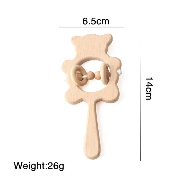 Wooden Baby Rattle Set – Montessori Play for Curious Little Hands - LunaKit Baby