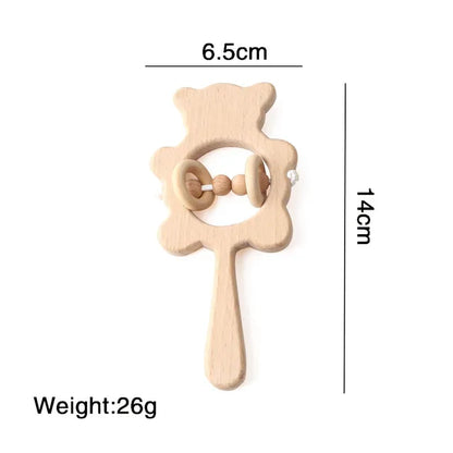 Wooden Baby Rattle Set – Montessori Play for Curious Little Hands - LunaKit Baby