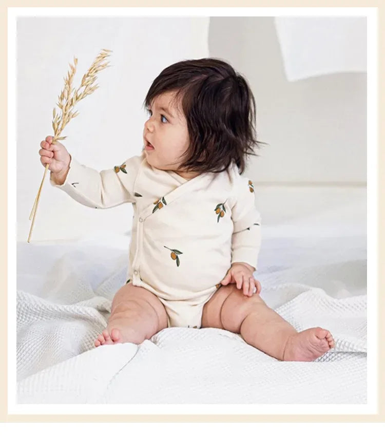 Baby Floral Kimono Romper – Gentle Charm for Cozy Autumn Days - LunaKit Baby