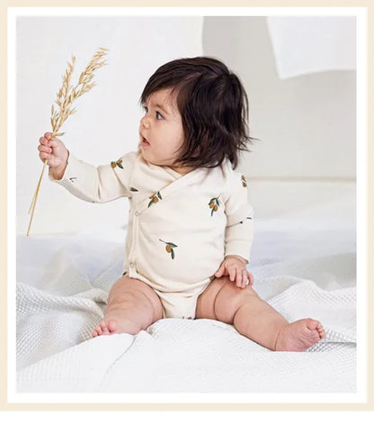 Baby Floral Kimono Romper – Gentle Charm for Cozy Autumn Days - LunaKit Baby