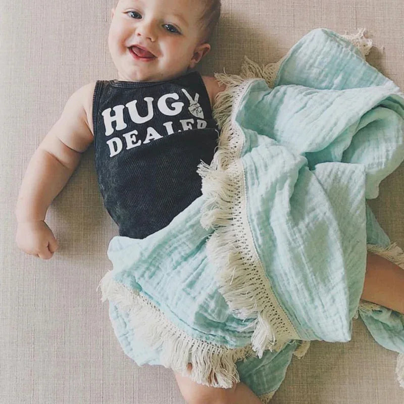 Cotton Muslin Swaddle Blanket – Breathable Luxury for Baby Comfort - LunaKit Baby