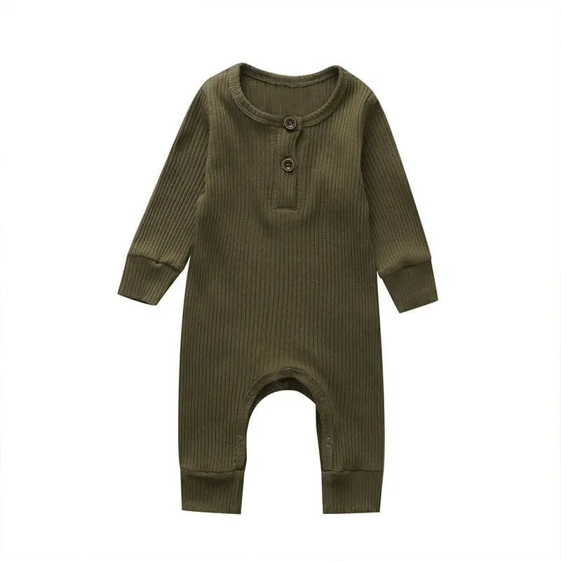 Baby Ribbed Cotton Romper – Soft Texture for Stylish Little Days - LunaKit Baby