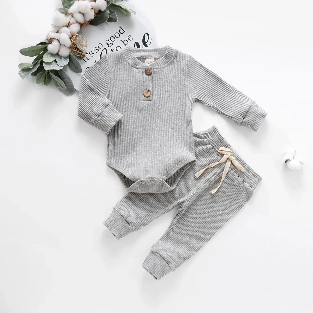 Baby Ribbed Outfit Set – Easy Comfort for Everyday Little Style - LunaKit Baby