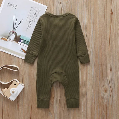 Baby Ribbed Cotton Romper – Soft Texture for Stylish Little Days - LunaKit Baby