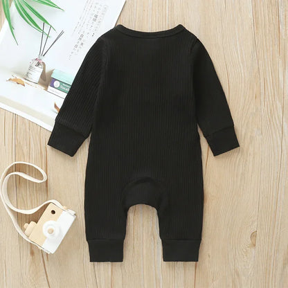 Baby Ribbed Cotton Romper – Soft Texture for Stylish Little Days - LunaKit Baby