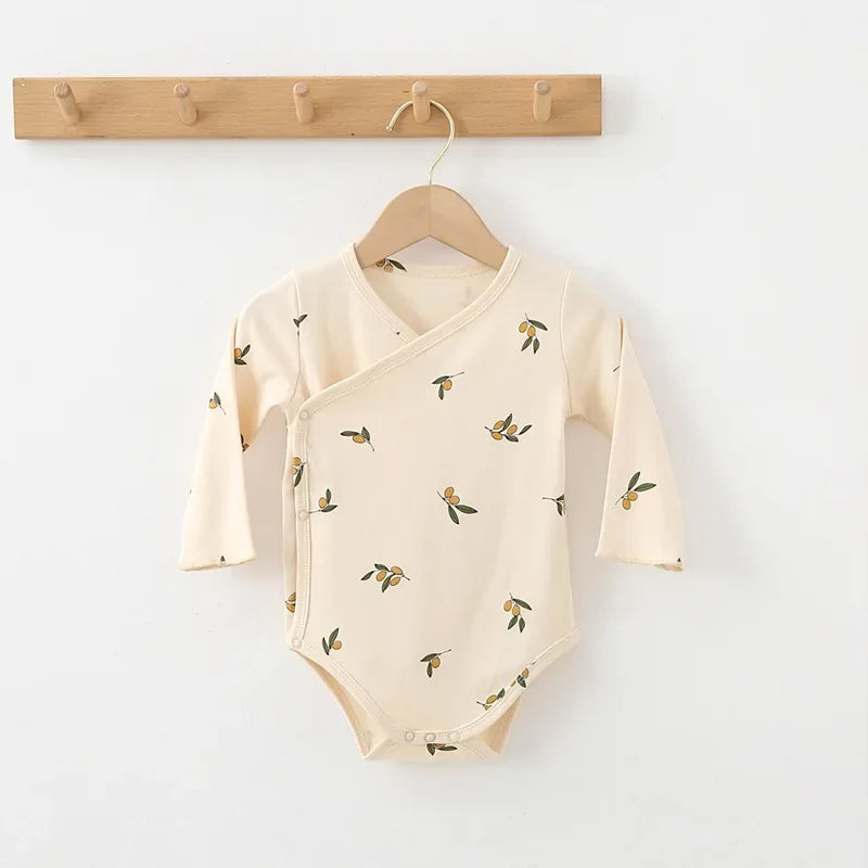 Baby Floral Kimono Romper – Gentle Charm for Cozy Autumn Days - LunaKit Baby
