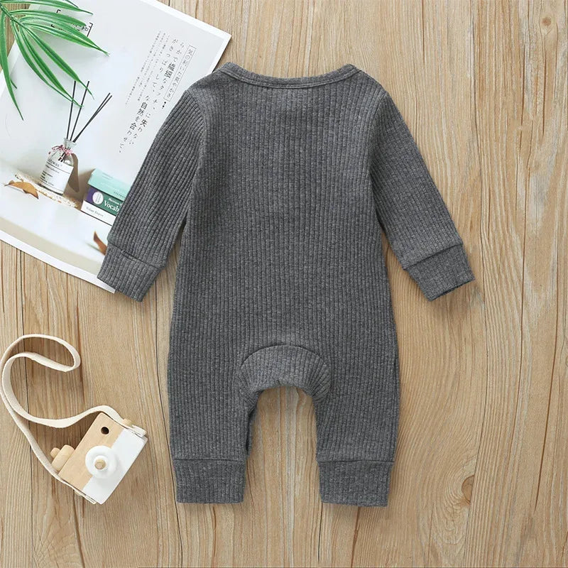 Baby Ribbed Cotton Romper – Soft Texture for Stylish Little Days - LunaKit Baby