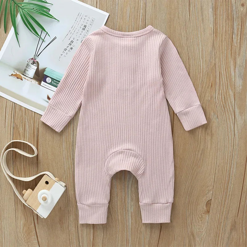 Baby Ribbed Cotton Romper – Soft Texture for Stylish Little Days - LunaKit Baby