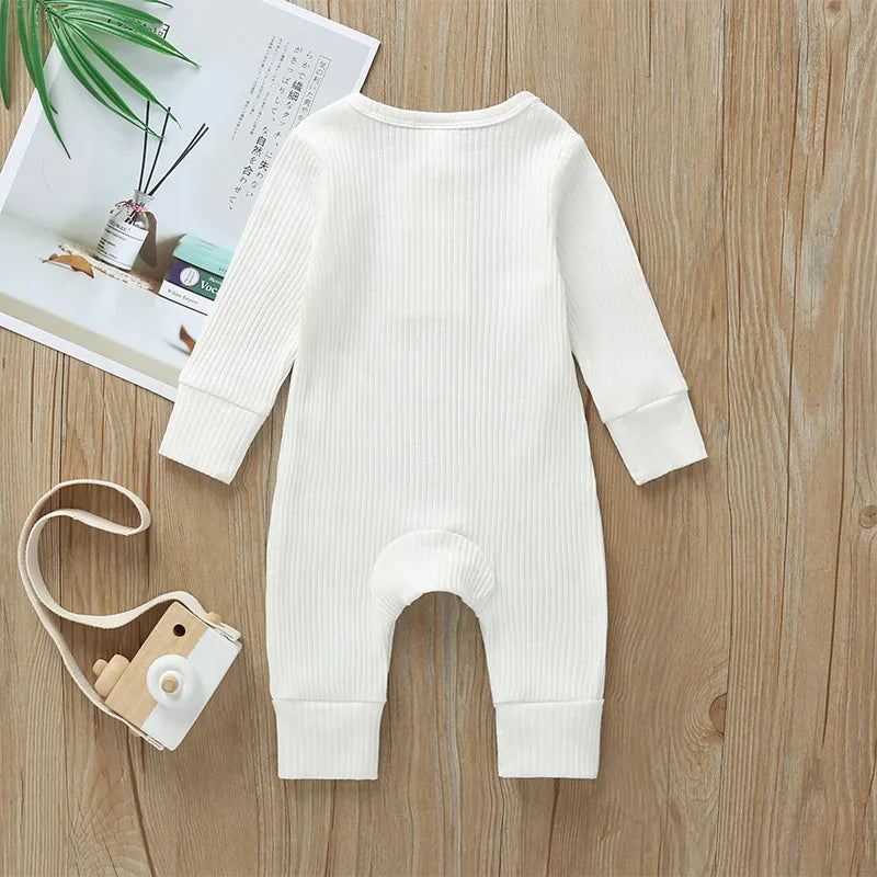 Baby Ribbed Cotton Romper – Soft Texture for Stylish Little Days - LunaKit Baby