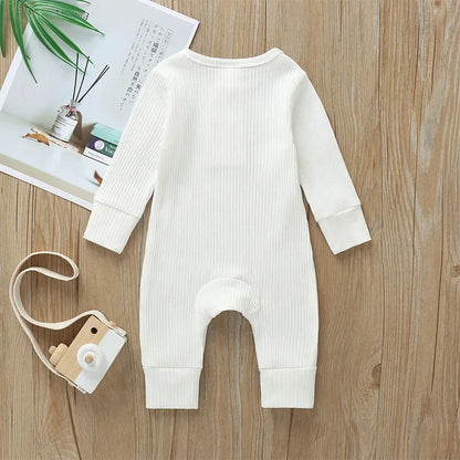 Baby Ribbed Cotton Romper – Soft Texture for Stylish Little Days - LunaKit Baby
