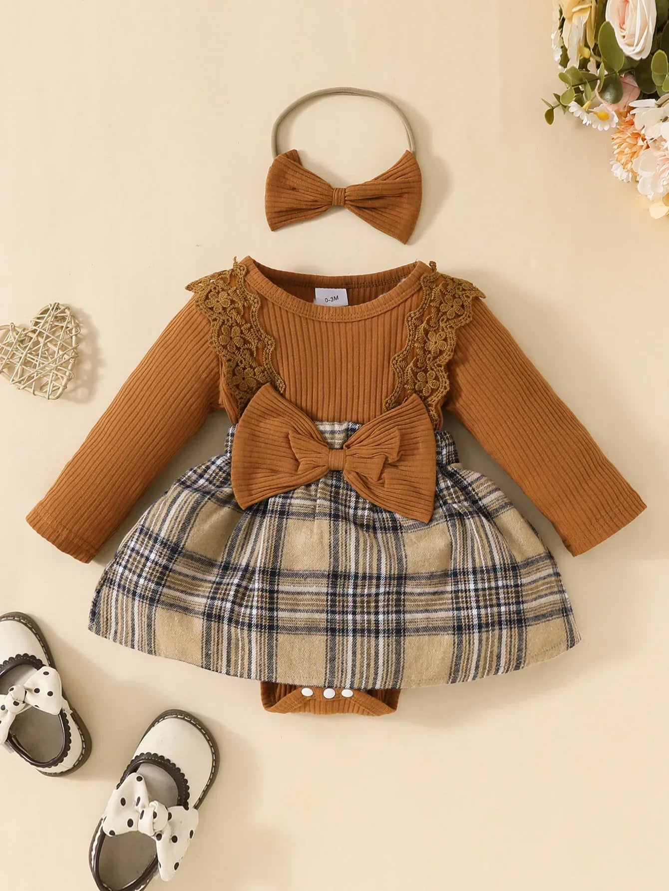Baby Girl Plaid Jumpsuit Set – Sweet Autumn Style with Charm - LunaKit Baby