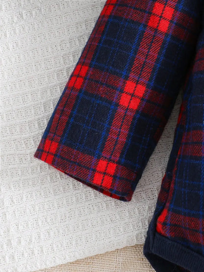 Toddler Plaid Corduroy Outfit Set – Cozy Outdoor Style for Little Ones - LunaKit Baby