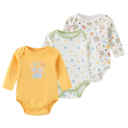 Newborn Cotton 3-Piece Bodysuit Set – Soft Everyday Comfort - LunaKit Baby