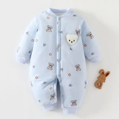 Baby Teddy Bear Cotton Winter Romper – Cozy Cuteness for Cold Days - LunaKit Baby