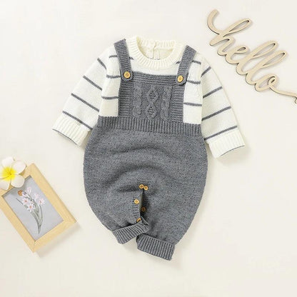 Baby Knitted Romper – Cozy Warmth for Snug Winter Days - LunaKit Baby