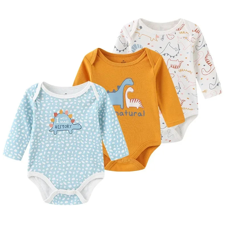 Newborn Cotton 3-Piece Bodysuit Set – Soft Everyday Comfort - LunaKit Baby
