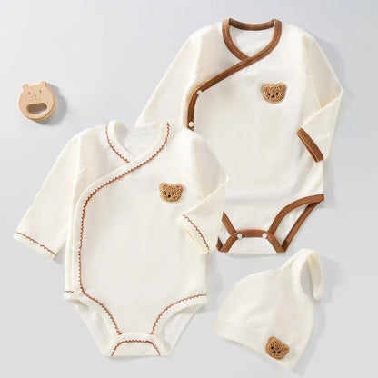 Baby Bear Romper & Beanie Set – Korean Style Comfort for Little Ones - LunaKit Baby