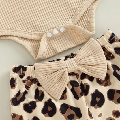 Baby Girl Leopard 3-Piece Outfit Set – Trendy Style for Sweet Moments - LunaKit Baby
