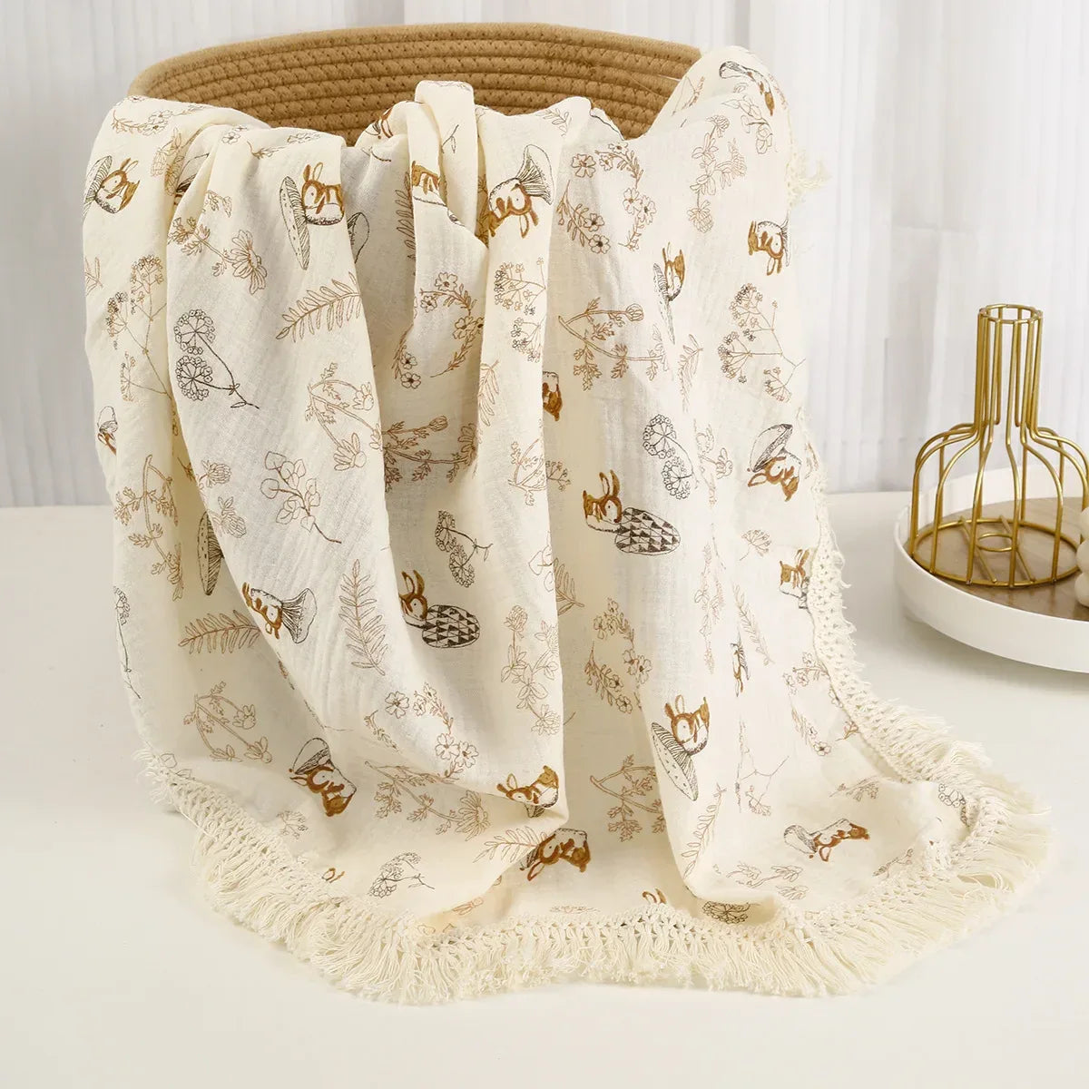 Cotton Muslin Swaddle Blanket – Breathable Luxury for Baby Comfort - LunaKit Baby