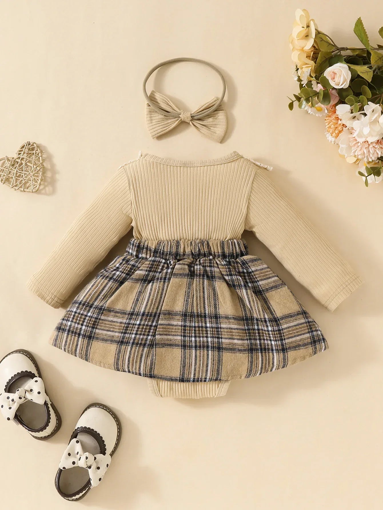 Baby Girl Plaid Jumpsuit Set – Sweet Autumn Style with Charm - LunaKit Baby