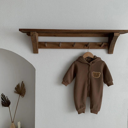 Baby Bear Hooded Winter Jumpsuit – Cozy Warmth for Little Cubs - LunaKit Baby