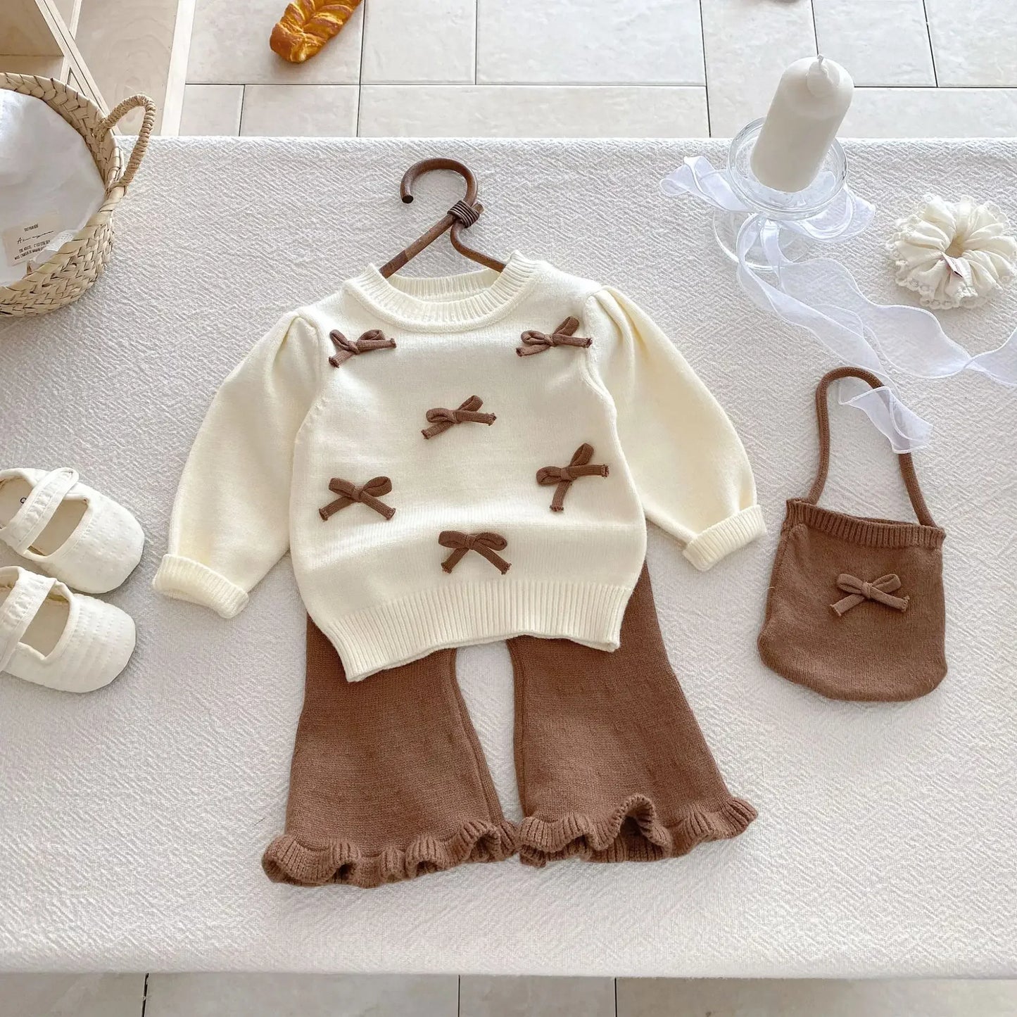 Baby Girl Knitted Outfit Set – Elegant Style for Sweet Moments - LunaKit Baby