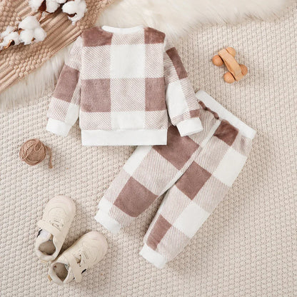 Baby Boy Plush Winter Suit – 2-Piece Set (0–24 Months) - LunaKit Baby