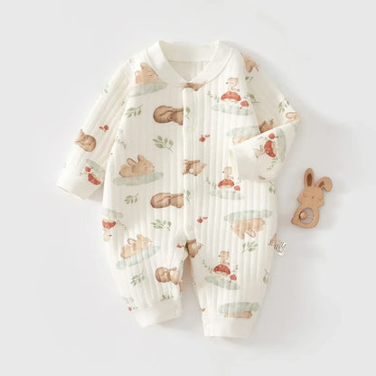 Baby Thick Cotton Winter Pajama Romper – Cozy Sleep for Cold Nights - LunaKit Baby