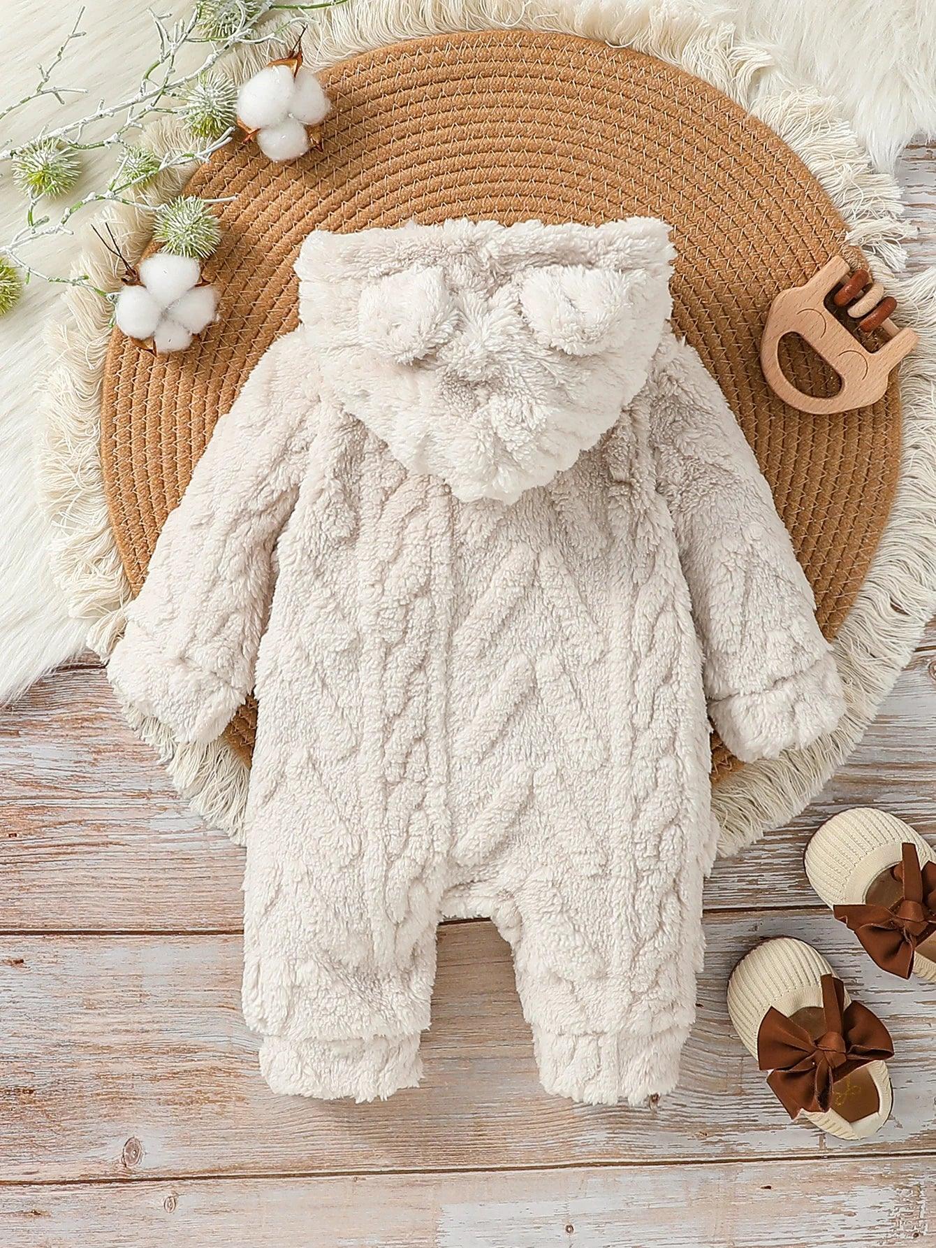 Baby Boy Plush Winter Jumpsuit – Cozy Warmth for Cold Days - LunaKit Baby
