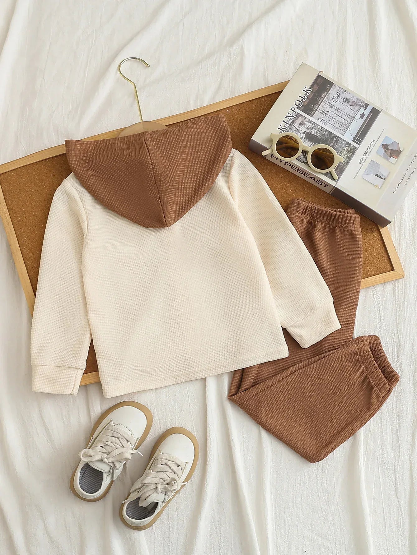 Boys Waffle Hooded Set – Warm Outdoor Comfort for Winter Play - LunaKit Baby