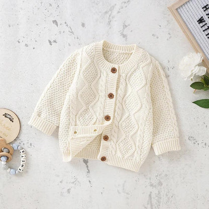 Baby Cotton Knit Cardigan – Soft Layering for Cozy Little Days - LunaKit Baby