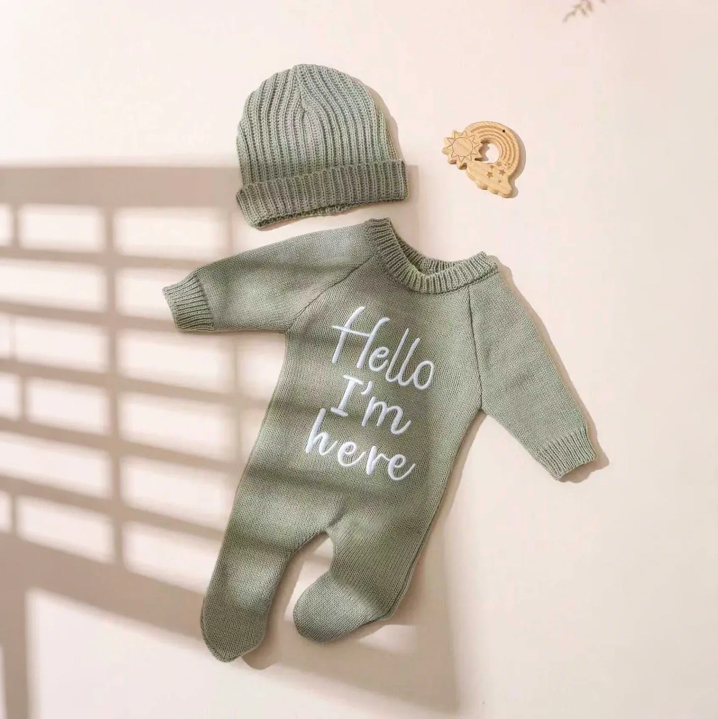 Newborn Hello Knit Jumpsuit – Sweet First Moments to Remember - LunaKit Baby