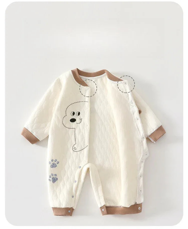 Baby Triple-Layer Cotton Jumpsuit – Extra Warmth for Little Movers - LunaKit Baby