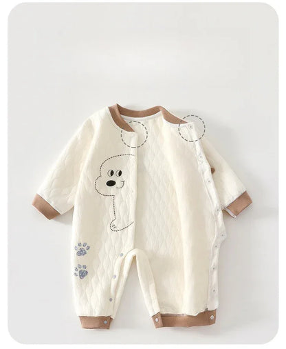 Baby Triple-Layer Cotton Jumpsuit – Extra Warmth for Little Movers - LunaKit Baby