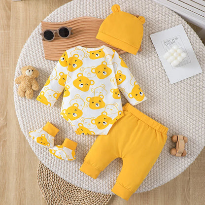 Baby Boy 4-Piece Outfit Set – Bear Style for Sweet Little Days - LunaKit Baby