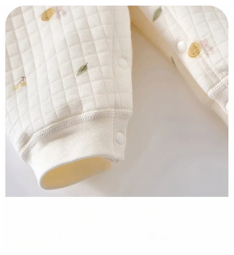 Baby Thick Cotton Winter Pajama Romper – Cozy Sleep for Cold Nights - LunaKit Baby