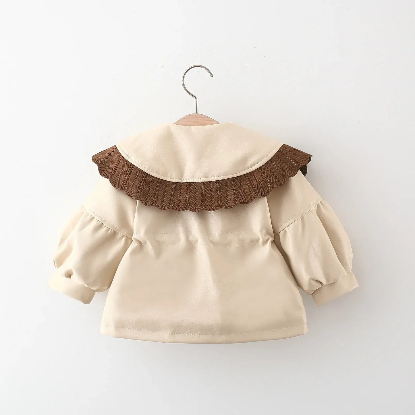 Baby Girl Winter Coat – Korean Style PU Jacket with Doll Collar - LunaKit Baby